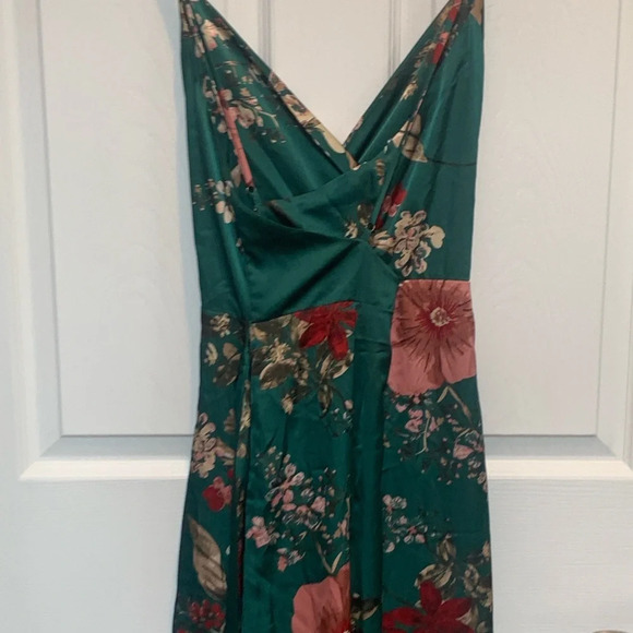 NWOT Lulus Still the One Green Floral Print Satin Maxi XL #1703 - Picture 12 of 12